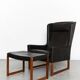 Fauteuil à oreilles et repose-pieds vintage par Rudolf Glatzel pour Kill In