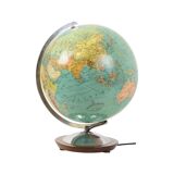 Large Illuminated World Globe Lamp Columbus Fifties