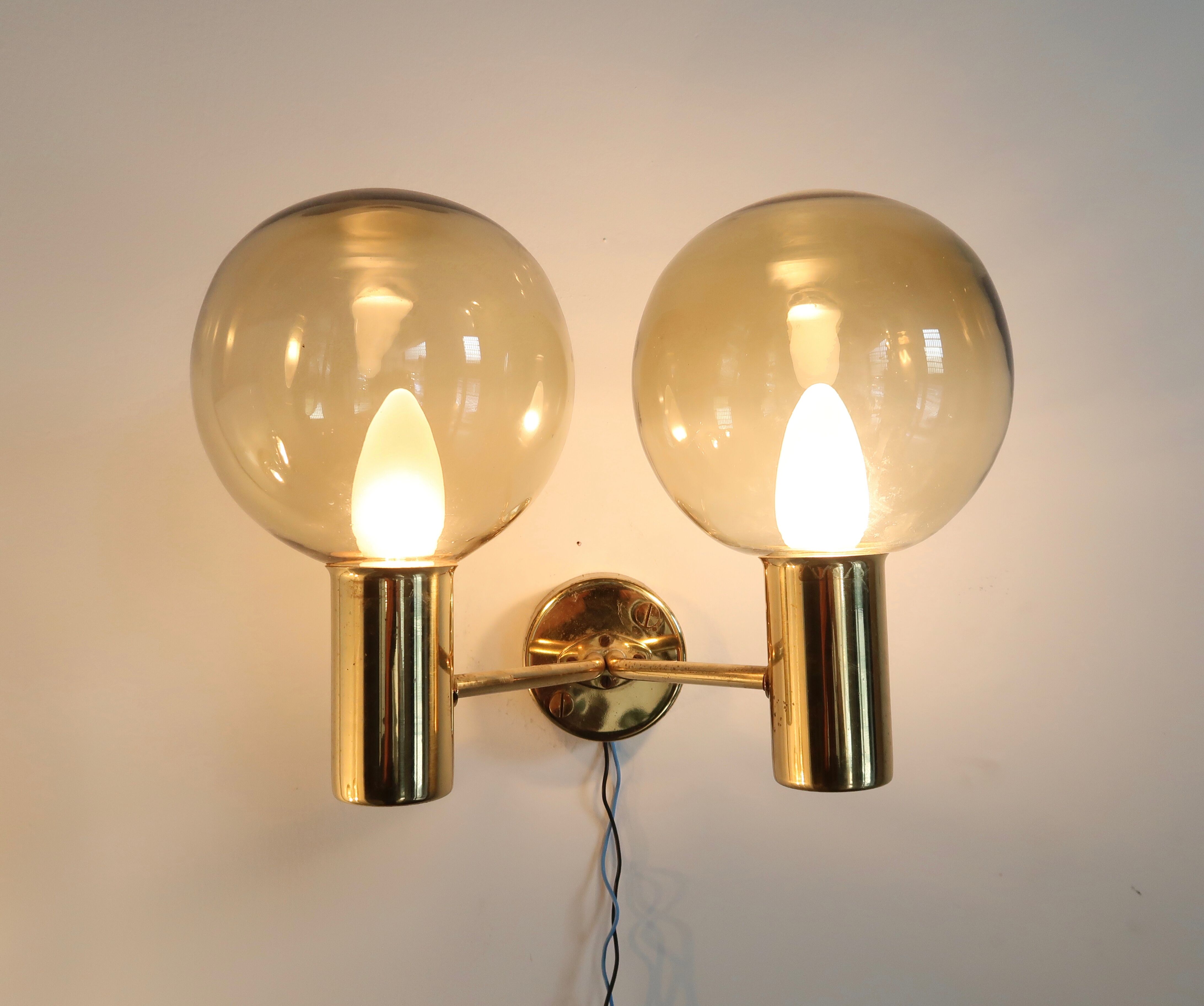 Pair of wall lamp by Hans-Agne Jakobsson for Markaryd, Sweden