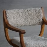 Henning Kjærnulf, Oak and lambswool armchair, "Kurul" model, Mid-century, 1960s