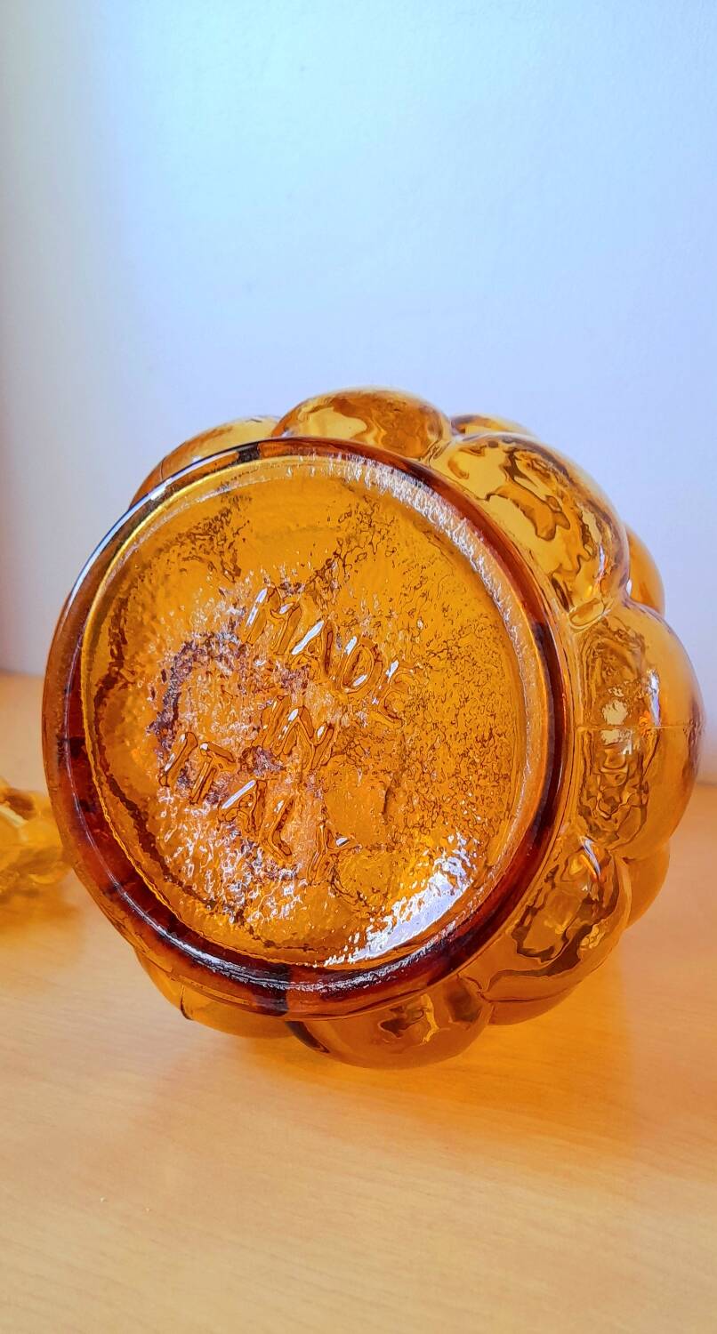 Amber Empoli glass carafe 70s