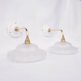 Art Deco swan neck wall lights