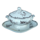 Ancien Plat Ancienne Saucière Terre De Fer HB & Cie/Sépia
