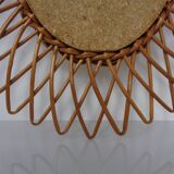Italian rattan mirror, 1960s