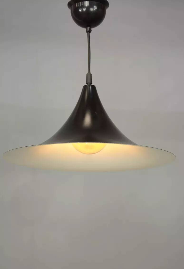 Black lacquered metal pendant light