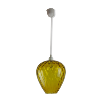 Vintage venini glass amber hanging lamp