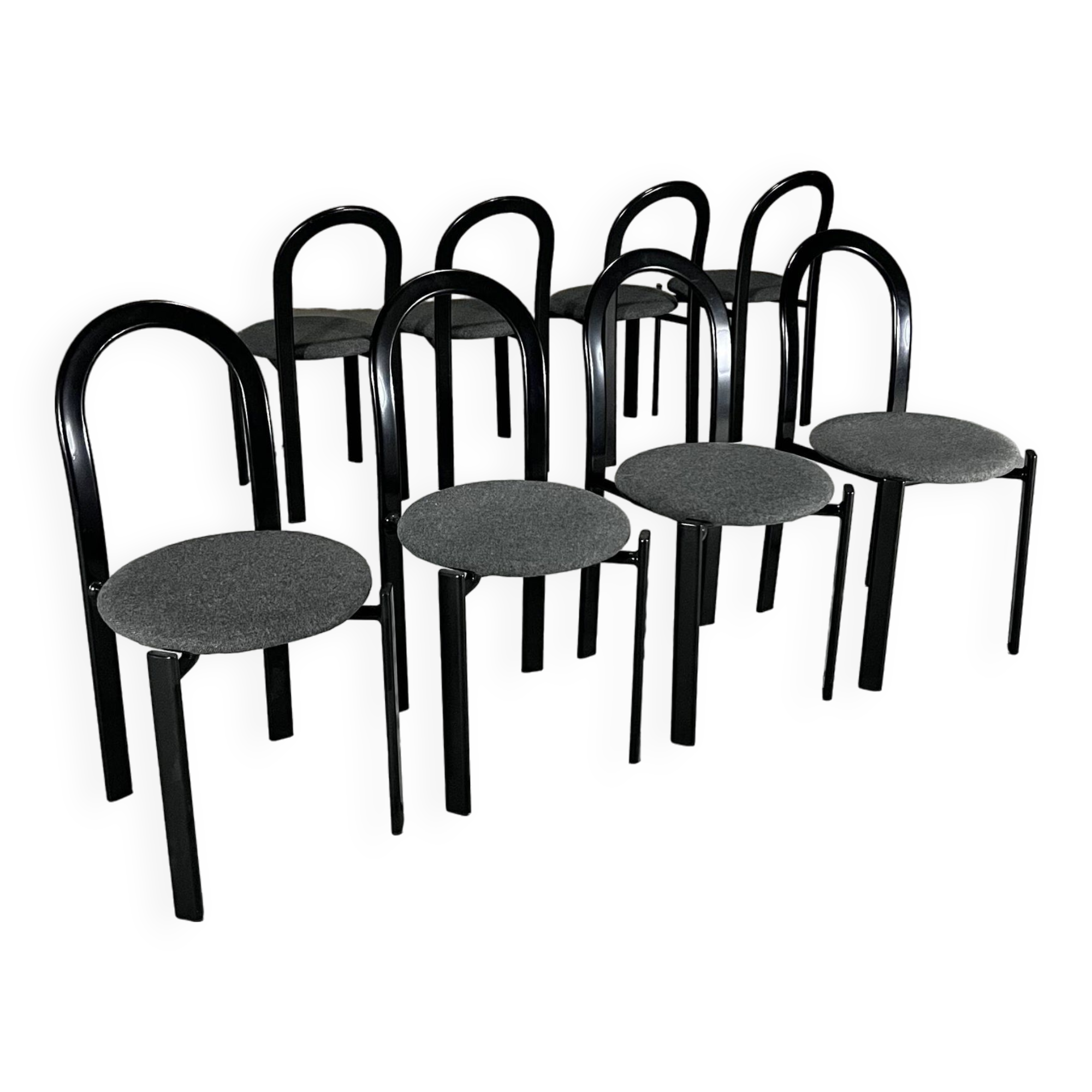 Set of 8 Postmodern Dining Chairs by Samo, 1980s