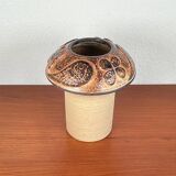 Mid-century modern stoneware mushroom vase by Haico Nitzsche for Søholm, 1960s.