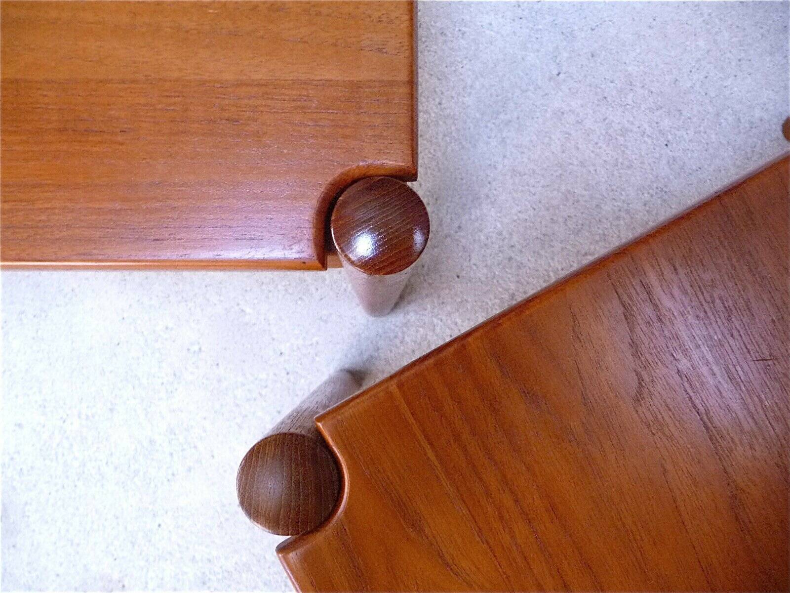 Tables d'appoint en teck danois modernes de Magnus Olesen, années 1960, ensemble de 2.