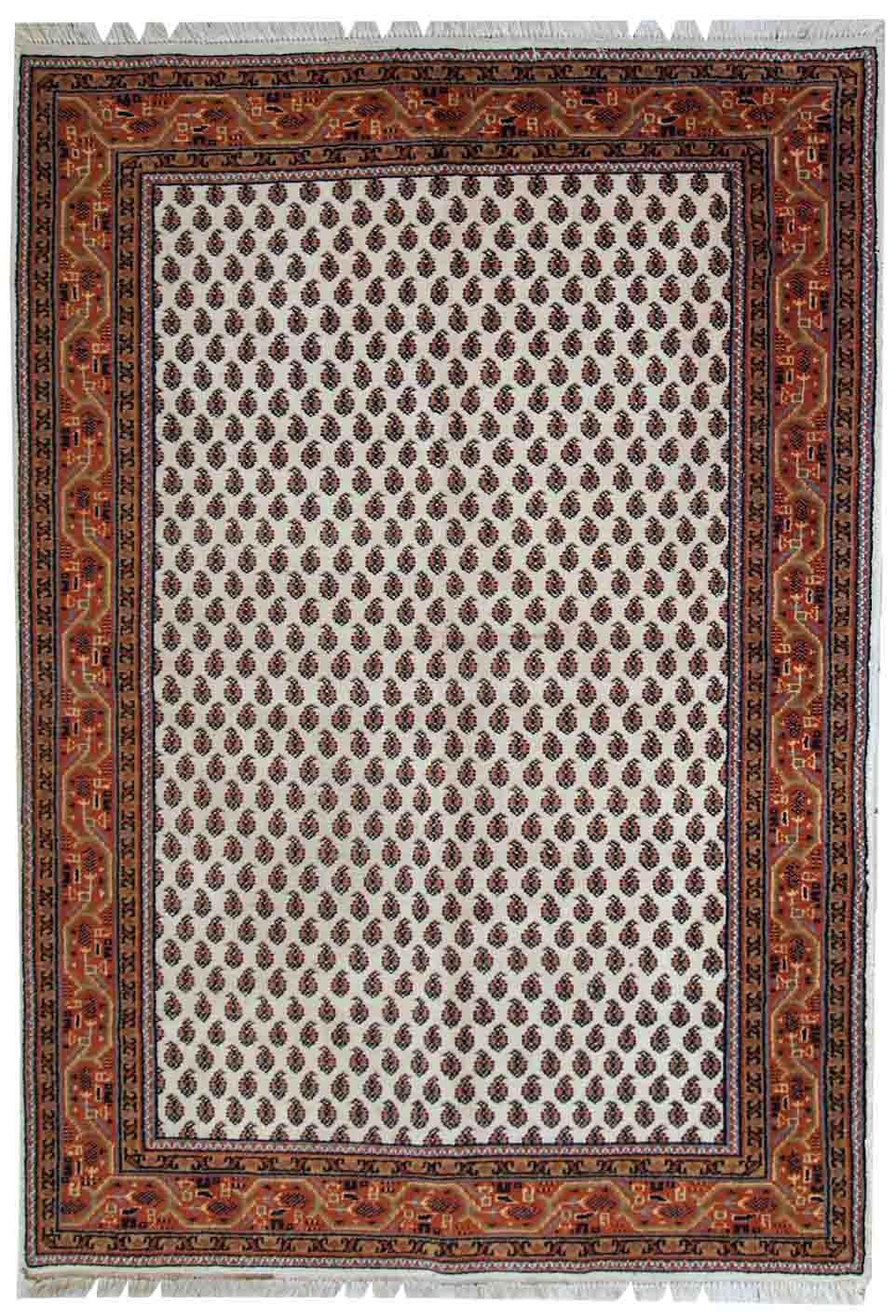 Vintage Indian Carpet Seraband handmade 122cm x 175cm 1980s, 1C519