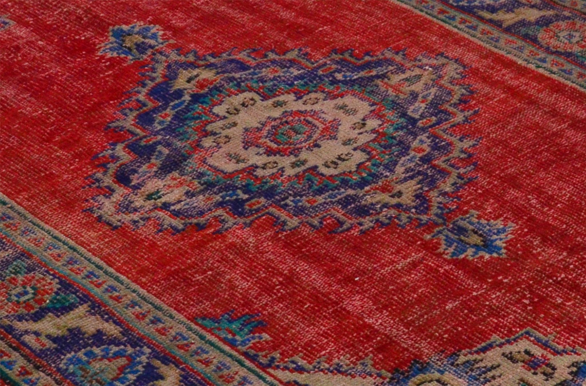Anatolian handmade vintage rug 230 cm x 150 cm