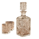Antique cut glass carafe, probably crystal – Geometric patterns and matching stopper.