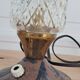 Lampe en verre texturé et métal. Année 60-70
