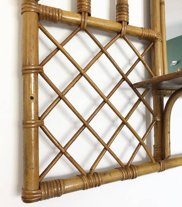 Vintage rattan wardrobe