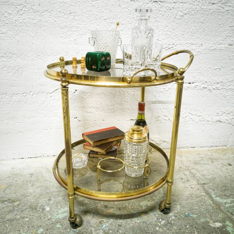 Brass bar cart