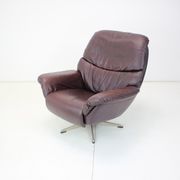 Fauteuil en cuir réglable scandinave par Peem, années 1970, finlande