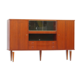 Vintage mid century high quality Danish design highboard buffet cabinet made of teak, 1960s