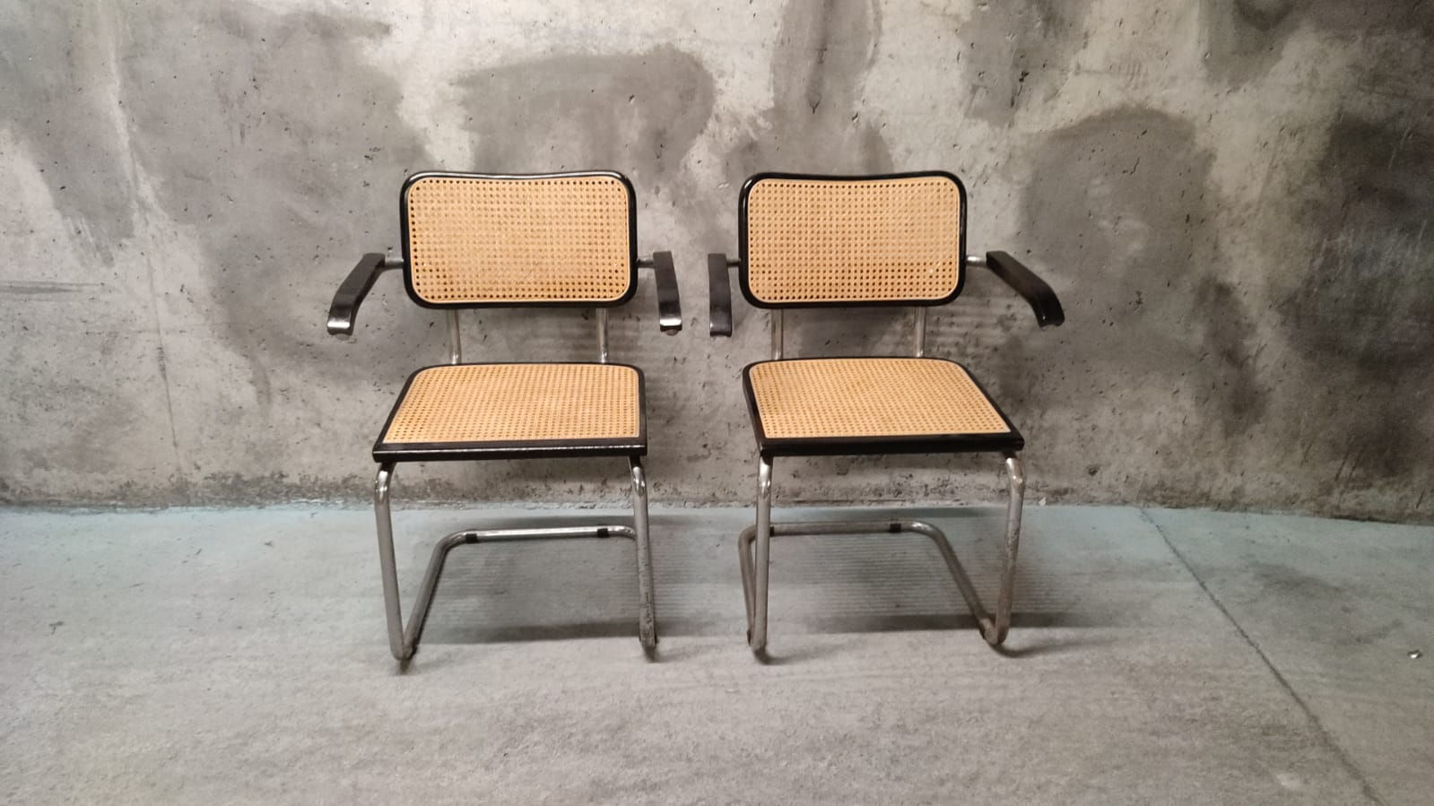 Pair of Cesca armchairs by Marcel breuer