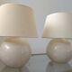 Pair of cracked white Kostka lamps