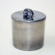Norwegian Pewter lid box with bear knob by PA Lie, Oslo 1950s