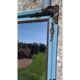 Former mirror frame painted blue and old gold 98cmx82cm