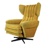 Mid-century style swivel wingback chair from the 1960s, Czechoslovakia