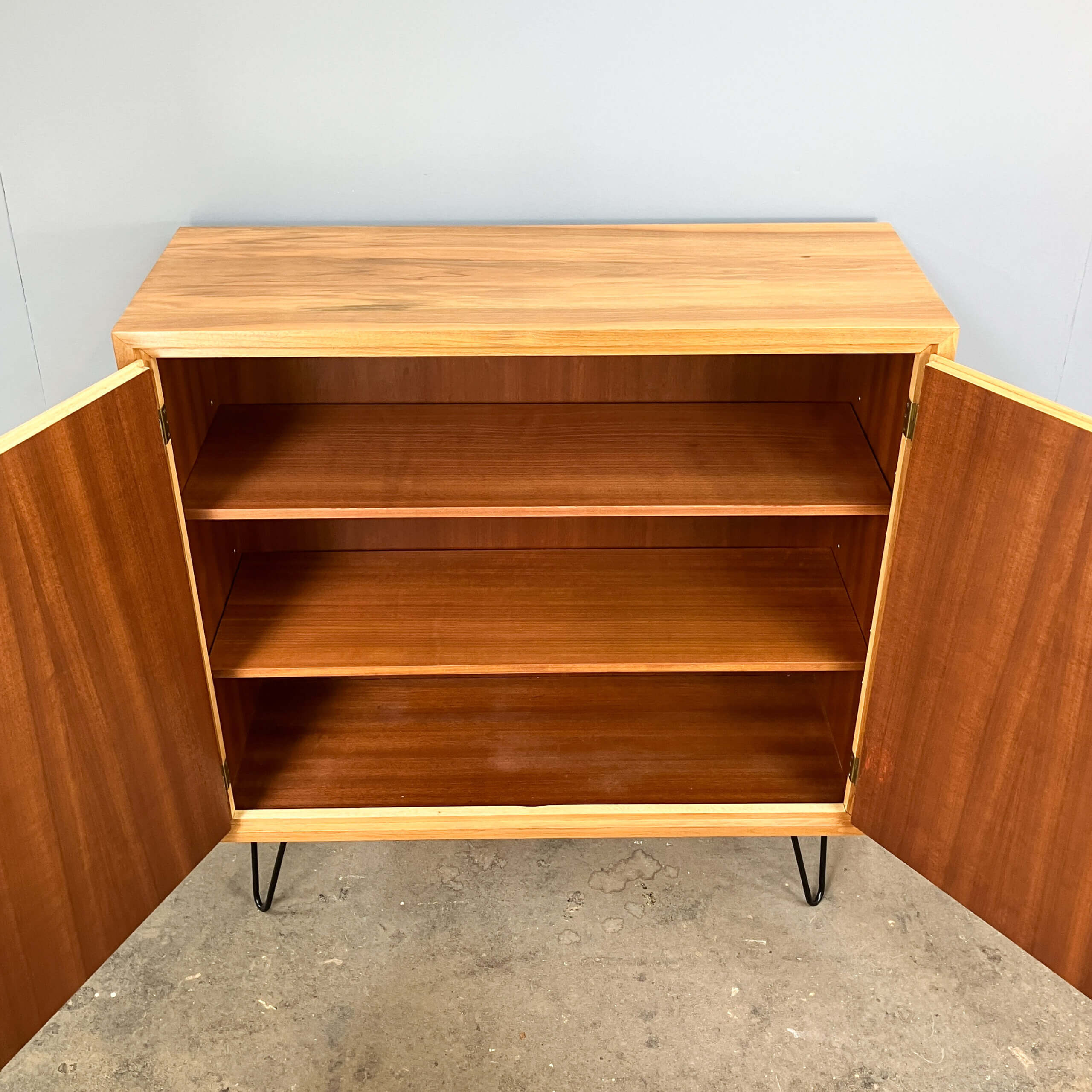 Small cabinet by WK-Möbel on hairpin legs, walnut, 1960s