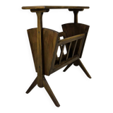 Wooden vintage magazine rack, shelf