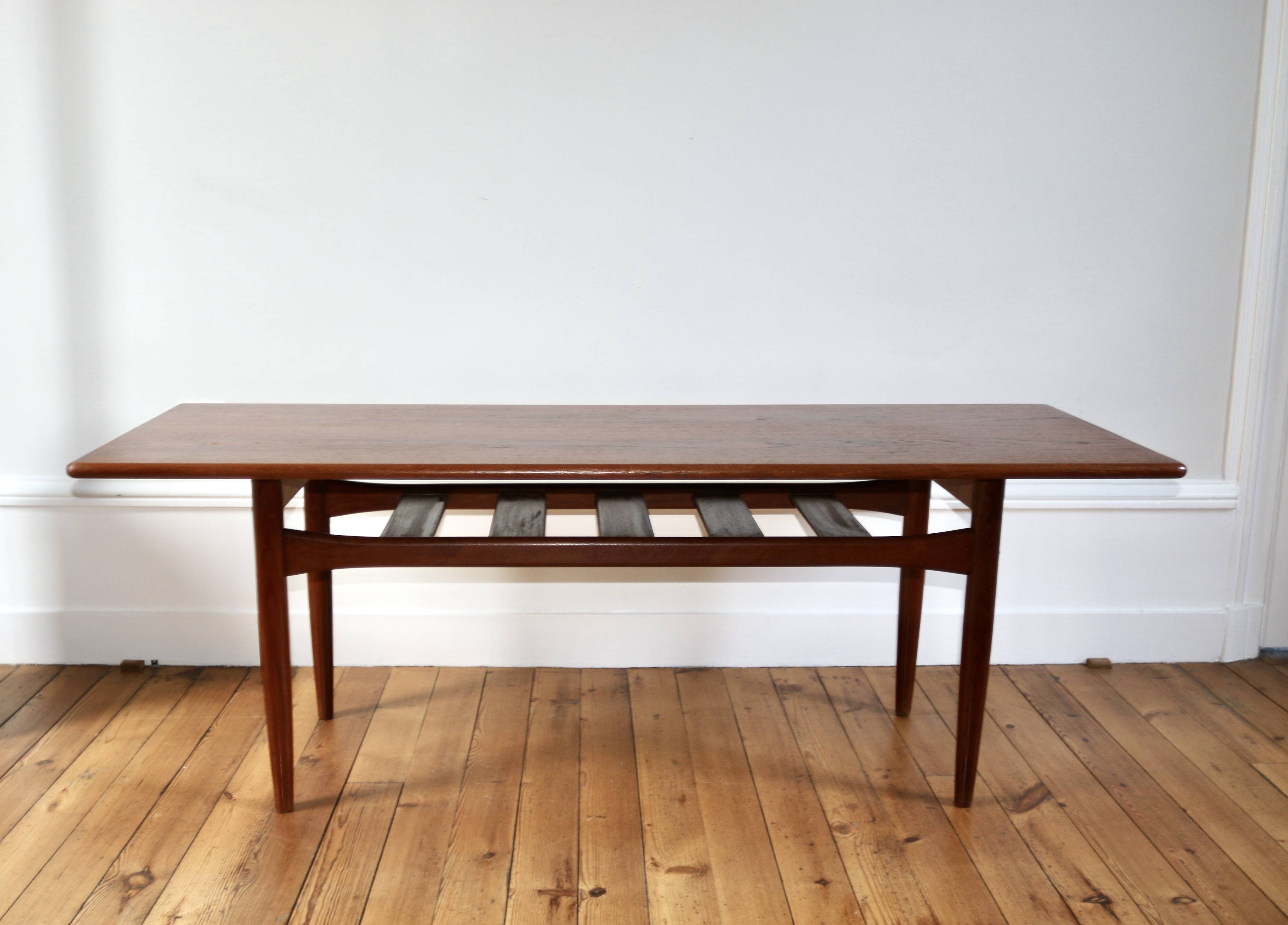 Vintage Scandinavian teak coffee table Trioh 1960s