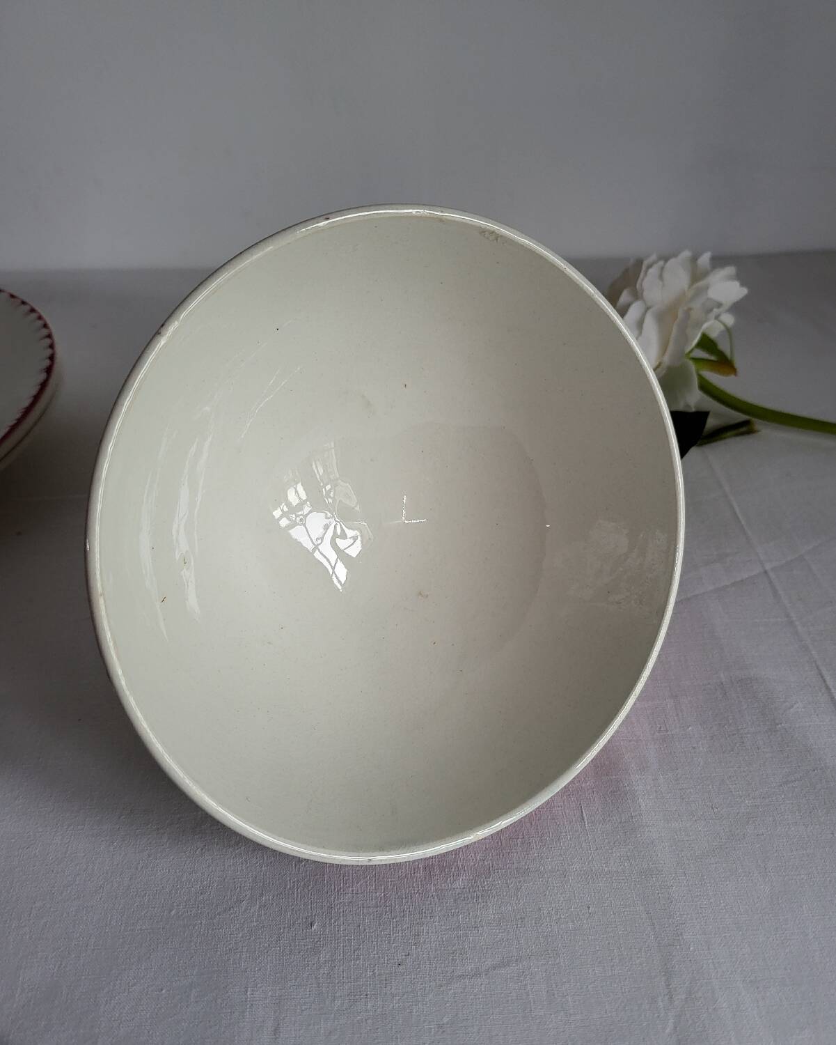 Antique faceted earthenware bowl, Digoin Badonviller