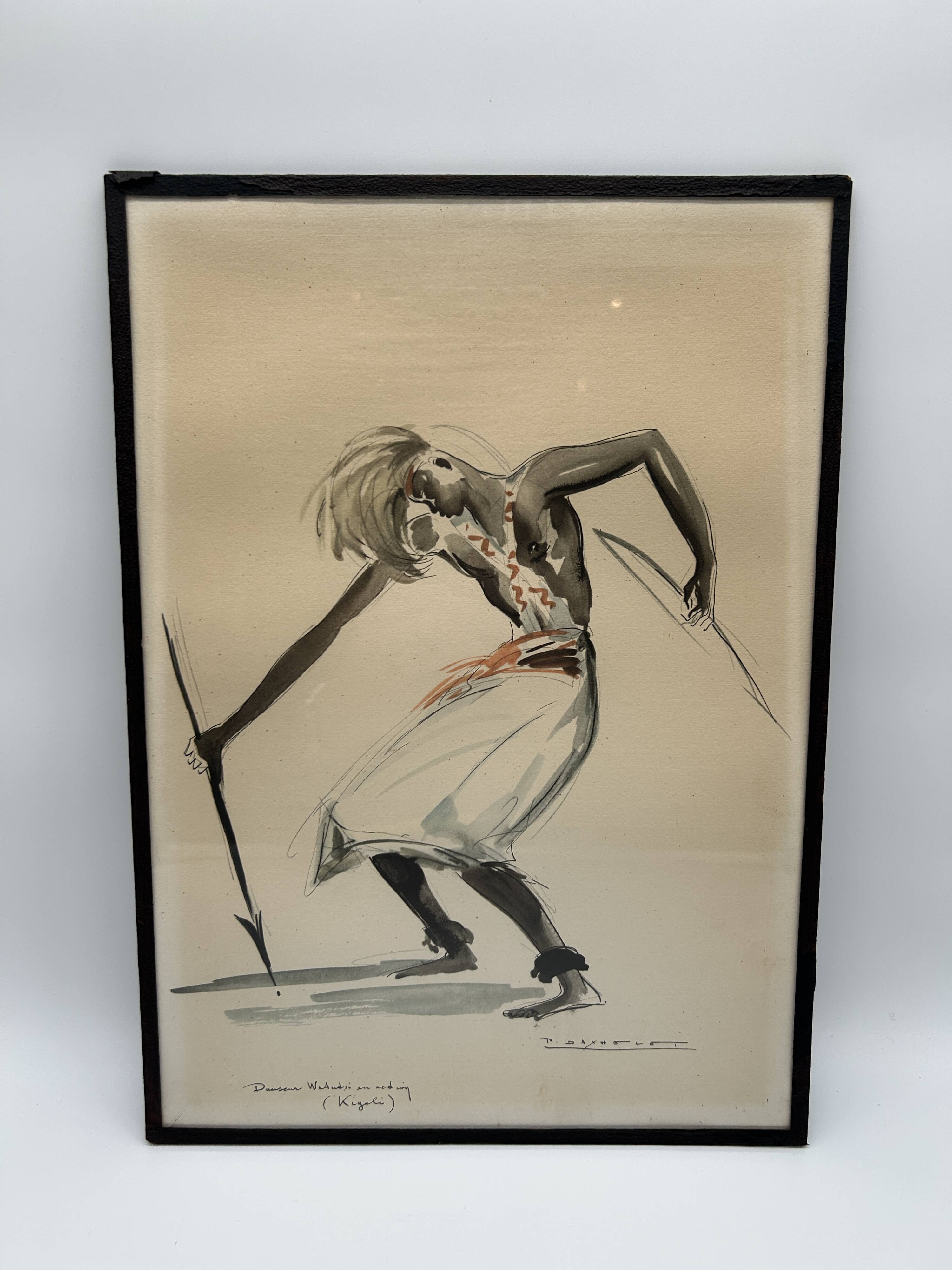 Colour lithograph by paul daxhelet (1905 - 1993)