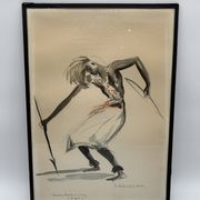Lithographie couleur de paul daxhelet (1905 - 1993)