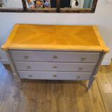Commode en bois peint