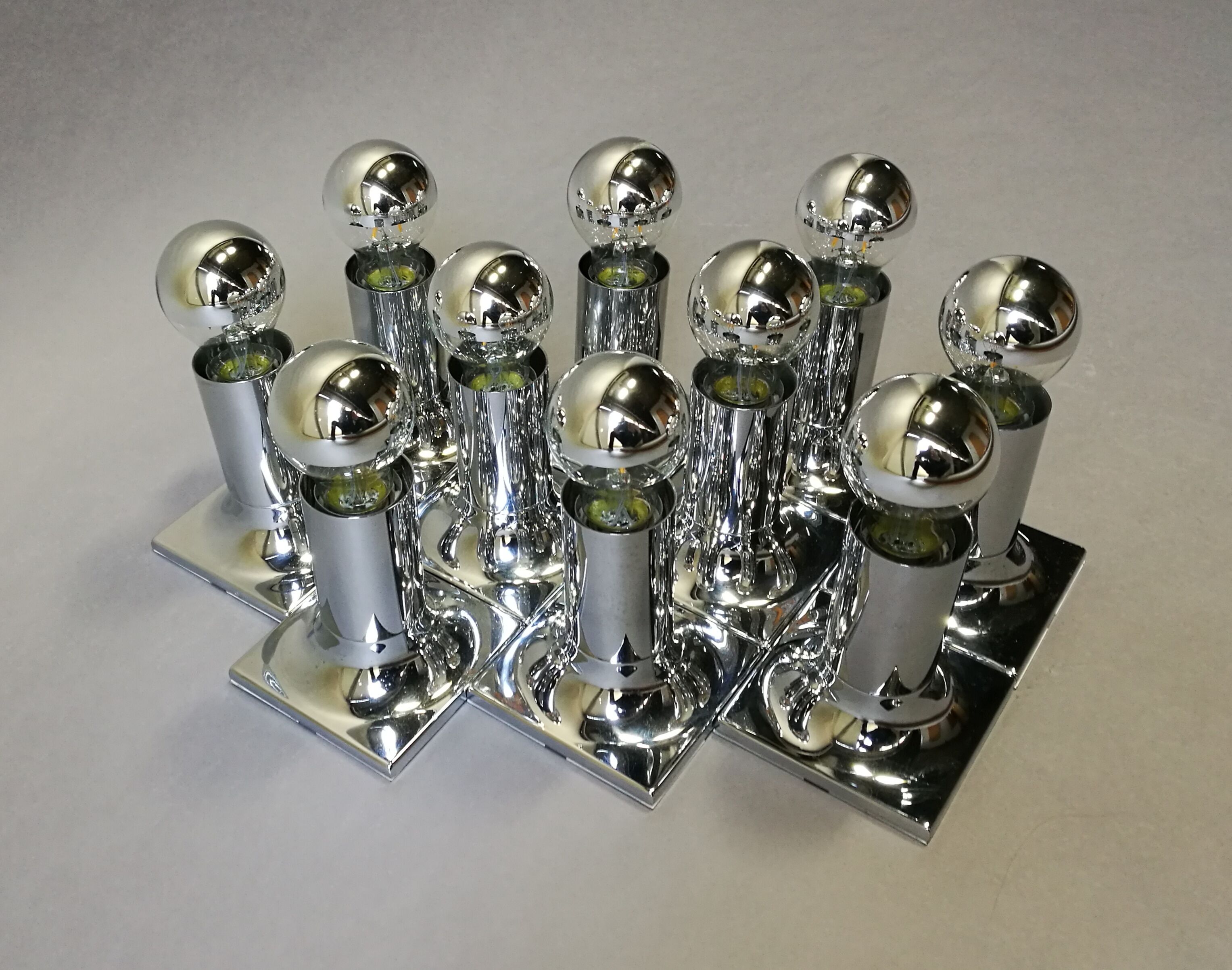 Rolf Krüger chrome wall light for staff in the 60s and 70s