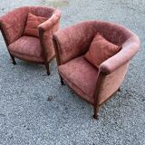 Pair of Louis Philippe marquetry armchairs