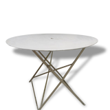 Table old round metal folding