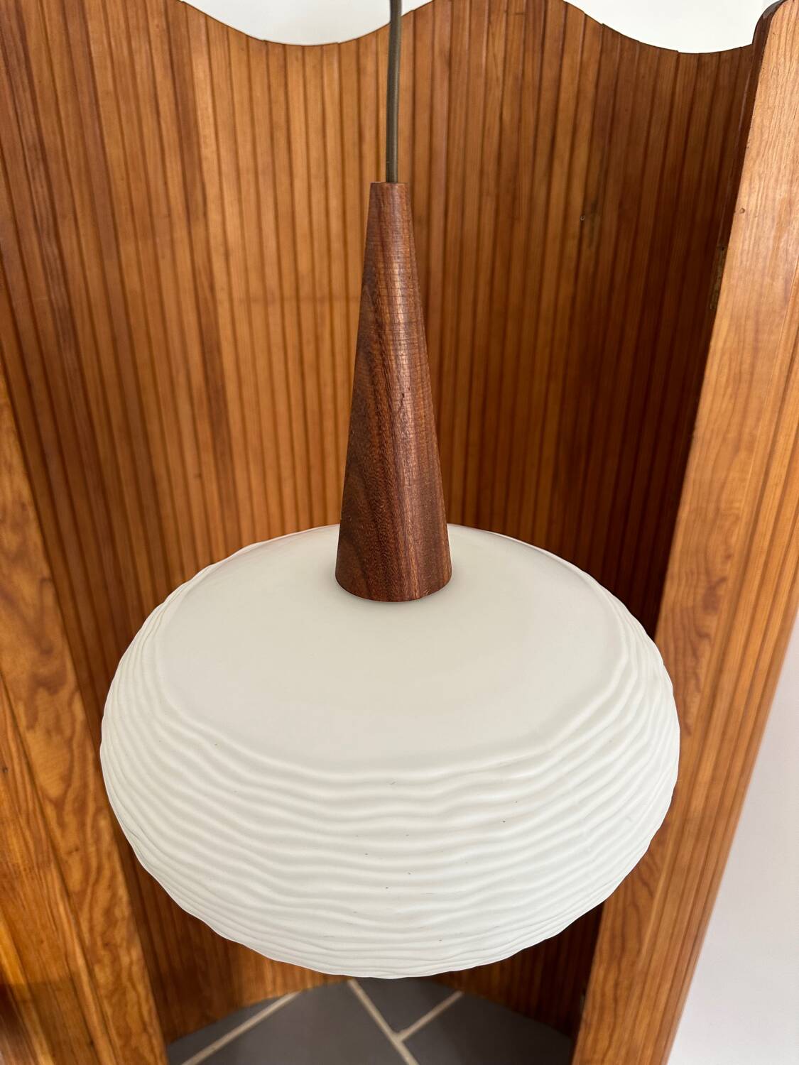 Opaline pendant light Louis Kalff