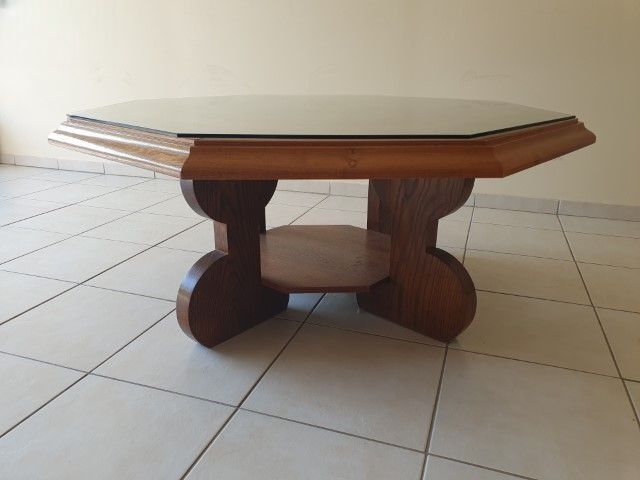Octagonal oak coffee table