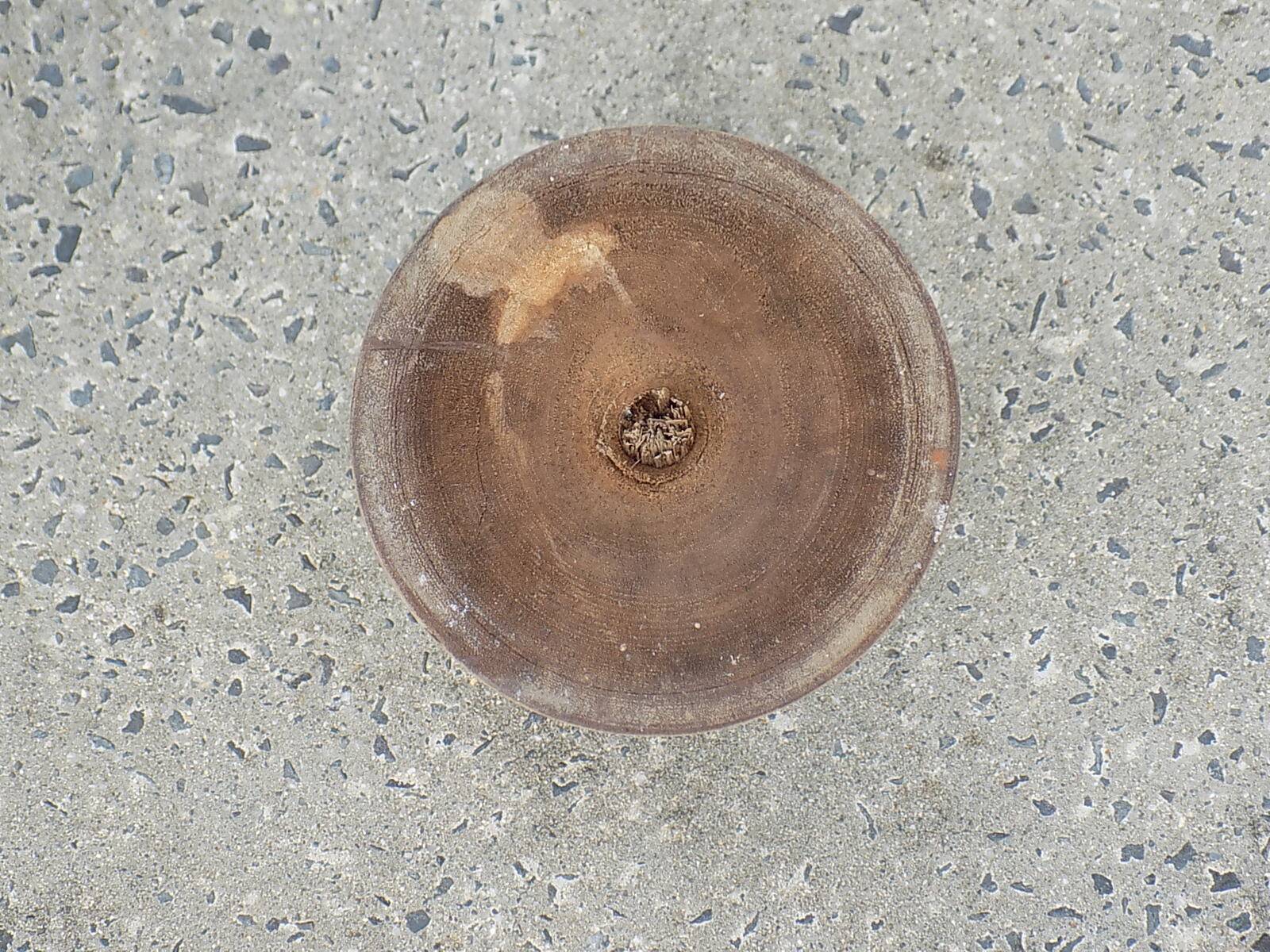 Turned solid wood flowerpot