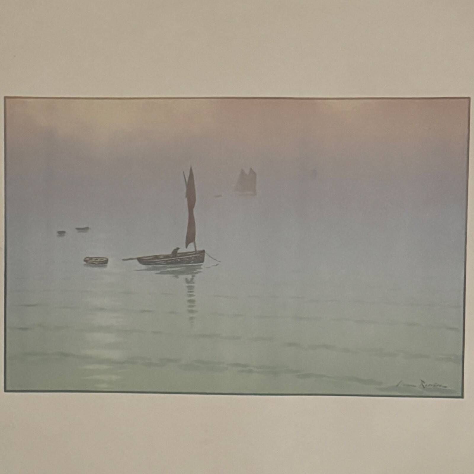 Lithograph by Henri Rivière The Beautiful Land of Brittany - Mist at Sea