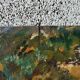 Old impressionist painting landscape river oil on wood signed
