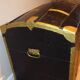 Trunk wooden color black and gold
