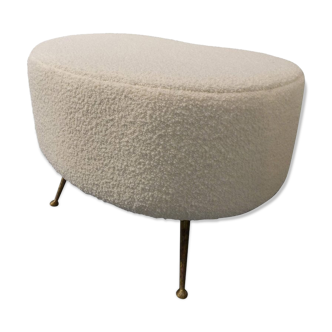 Stool re-upholstered bean Italian 1960