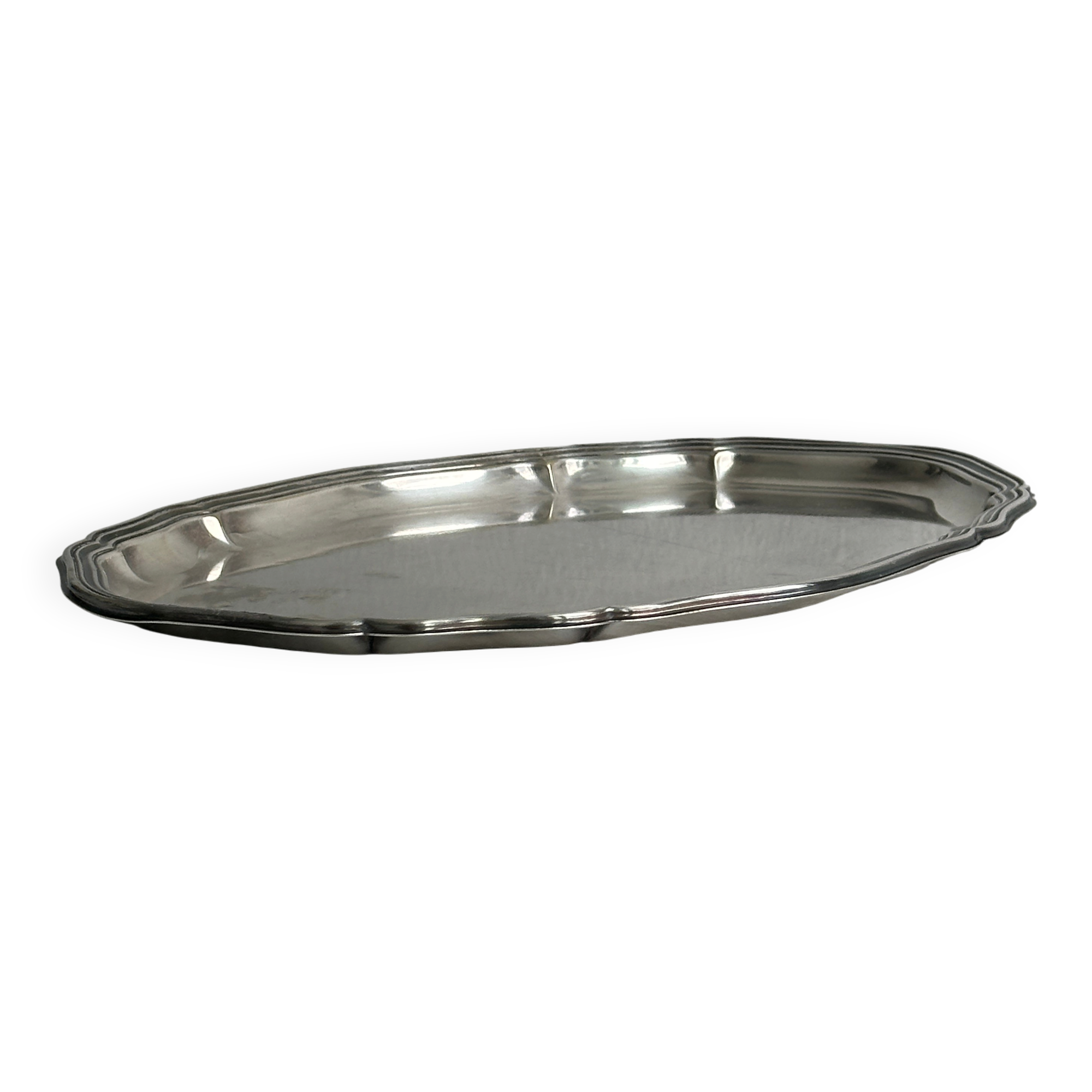 Small vintage silver-coloured metal tray.