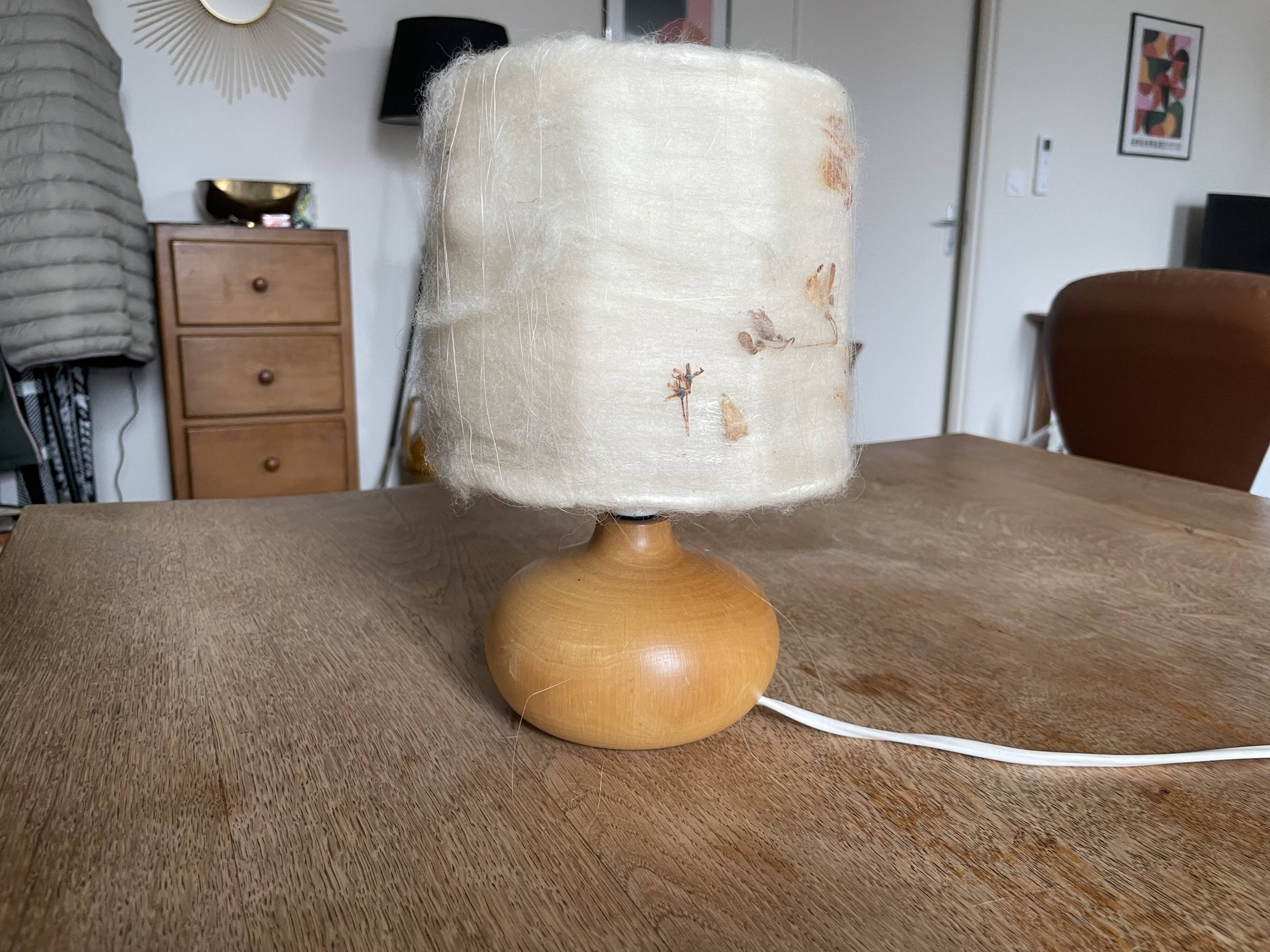 1970s wooden ball lamp