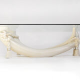 Hollywood regency style faux tusk coffee table, 1980s