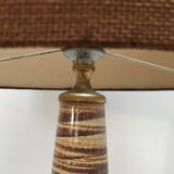 Lampe haute en grès avec abat-jour tissu d'origine