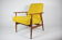 Original vintage armchair "FOX", designer Henry Lis, 1970s, fully restored, yellow