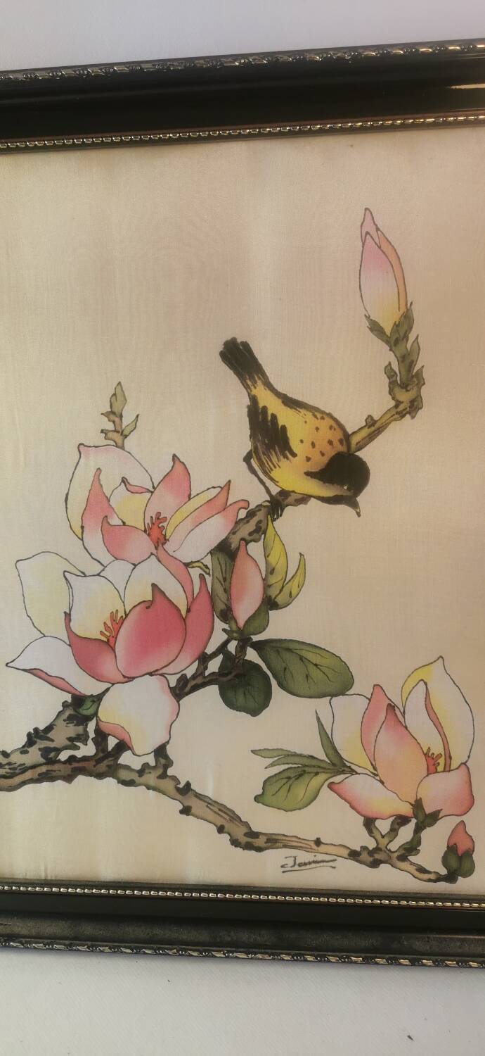 2 Vintage Chinese silk paintings