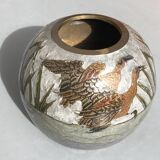 Petit vase boule en laiton cloisonné